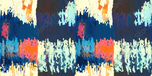 Wallpaper Mural Flecked abstract space dyed seamless border pattern. Fun painterly edge ribbon texture background. Vivid mottled ombre home decor trim design. Torontodigital.ca