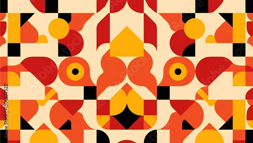 鮮やかな色の幾何学的な形抽象的な幾何学模様