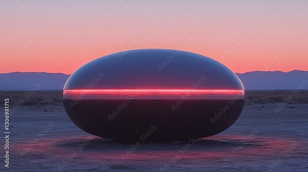 Futuristic Desert with Glowing Orb Futuristic Desert with Glowing Orb