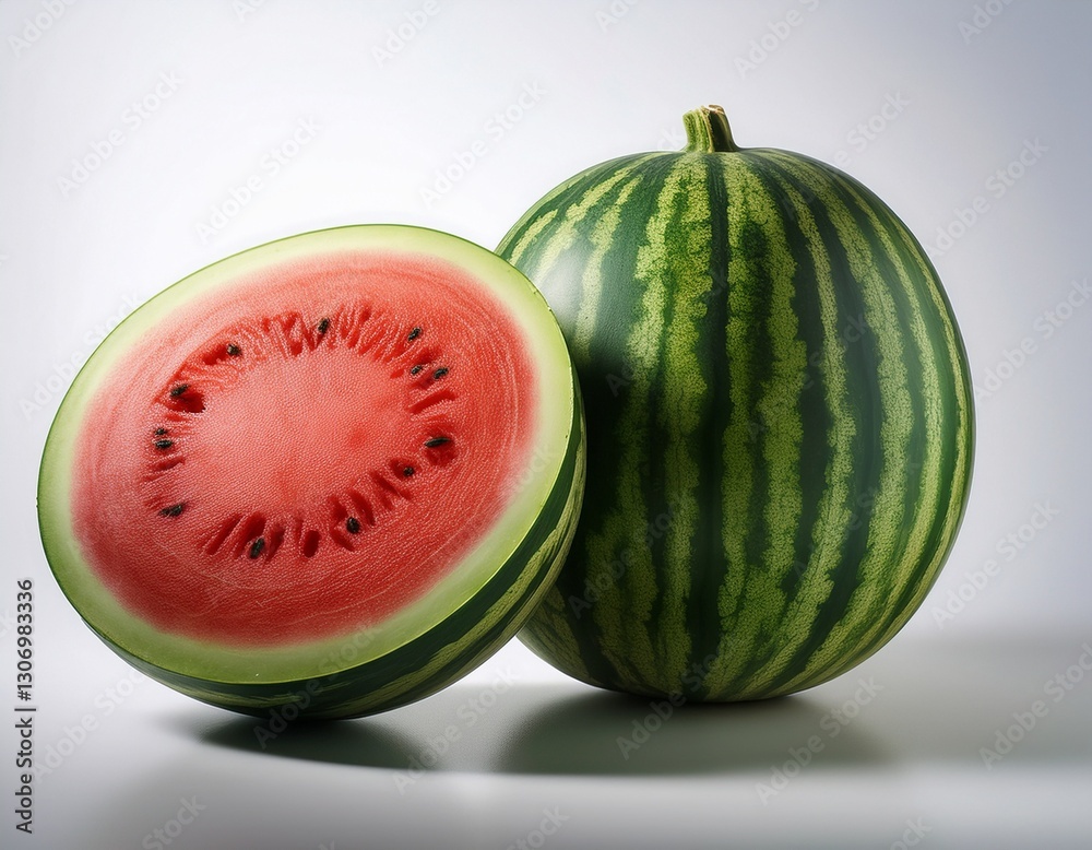 Fotografía profesional, de una sandia y otra partida por la mitad, fondo blanco, realista, 4k
Fotografía profesional, de una sandia y otra partida por la mitad, fondo blanco, realista, 4k