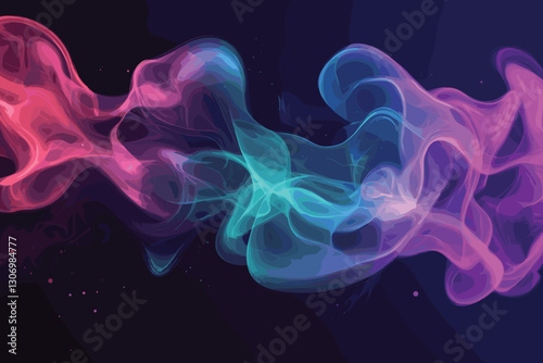 Abstract color smoke background, Flat style cartoon vector illustration