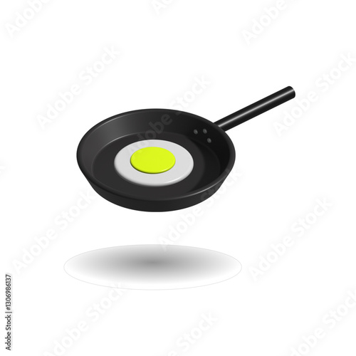 fried eggs in a frying pan	
