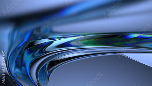 Wallpaper Mural Modern glamor abstract background of blue purple chrome refracted watery luxury curves Torontodigital.ca