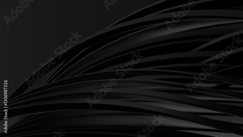 Modern artistic curve abstract background with black matte texture