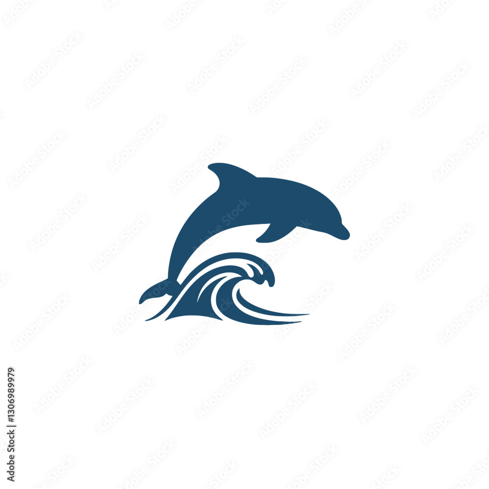 Fototapeta premium Dolphin Leaping Over Waves