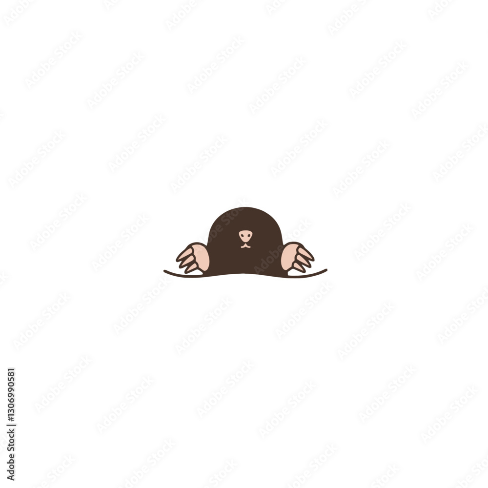 Fototapeta premium Curious Mole Emerging