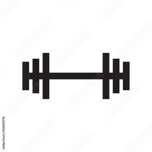 barbell icon symbol isolated on white background.