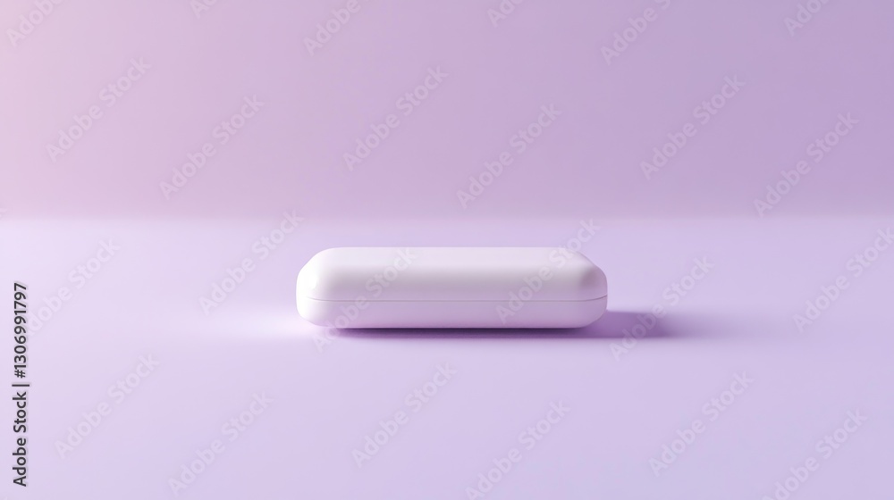 A small white tablet resting on a light purple background, calm and gentle, ultra-detailed, 8k A small white tablet resting on a light purple background, calm and gentle, ultra-detailed, 8k