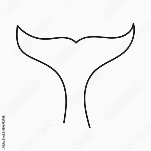 One continuous line drawing of giant tail whale for water aquatic park logo identity. Big ocean mammal animal mascot concept for environment organization. Single line draw design vector illustration