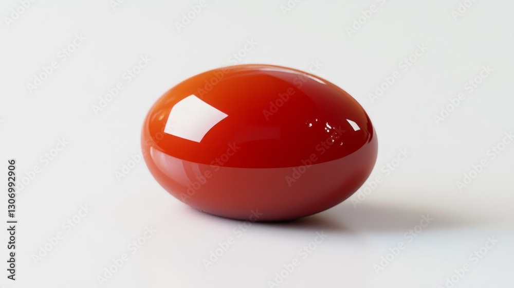 A smooth red pill on a white background, simple and clear, ultra-detailed, 8k A smooth red pill on a white background, simple and clear, ultra-detailed, 8k