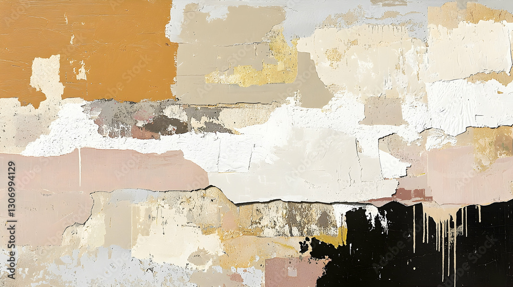 Fototapeta premium Abstract urban wall texture, peeling paint, city background, design element