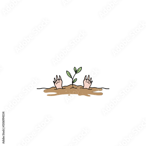 Burrowing Animal and Sprout