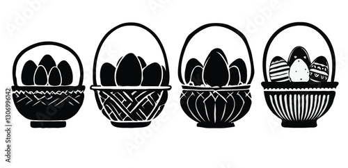 Easter eggs busket vector illustration