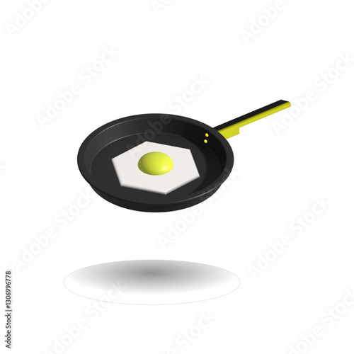 fried eggs in a frying pan	
