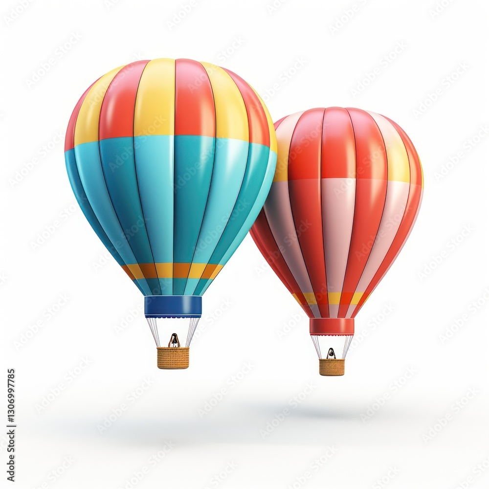 Fototapeta premium Balloon aircraft vehicle white background.