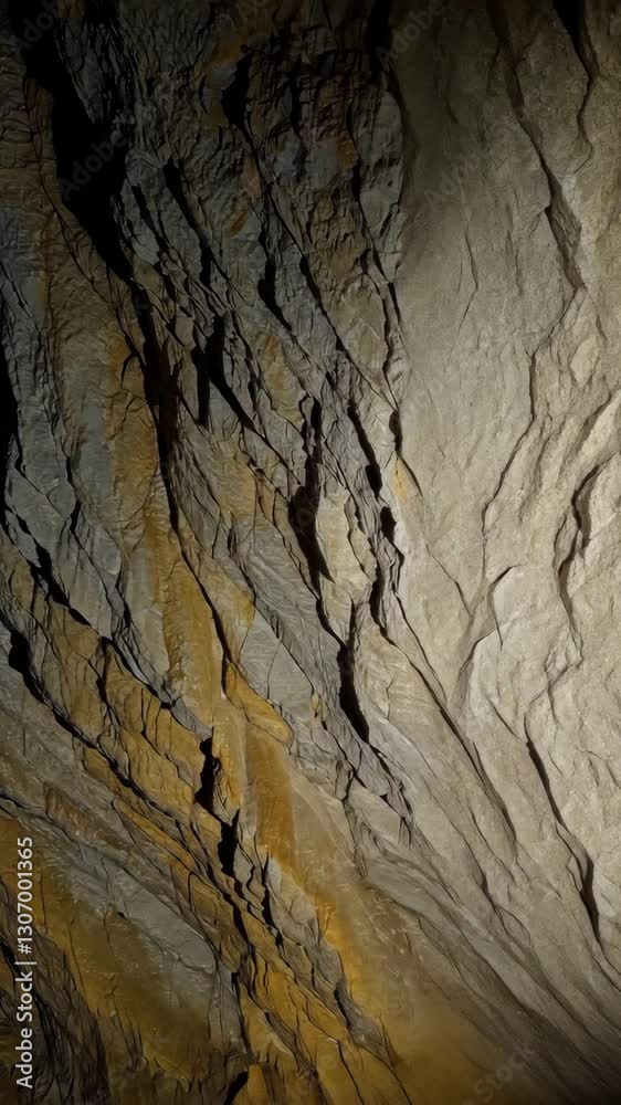 Cave light beam sweeping across rugged stone surfaces, revealing intricate geological textures, casting dramatic shadows and illuminating mineral Cave light beam sweeping across rugged stone surfaces, revealing intricate geological textures, casting dramatic shadows and illuminating mineral