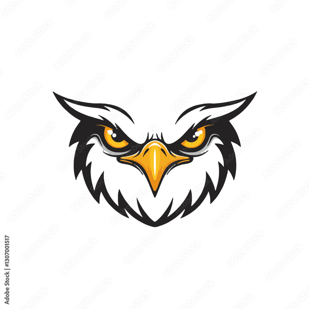 Fototapeta premium Fierce Eagle Face Illustration