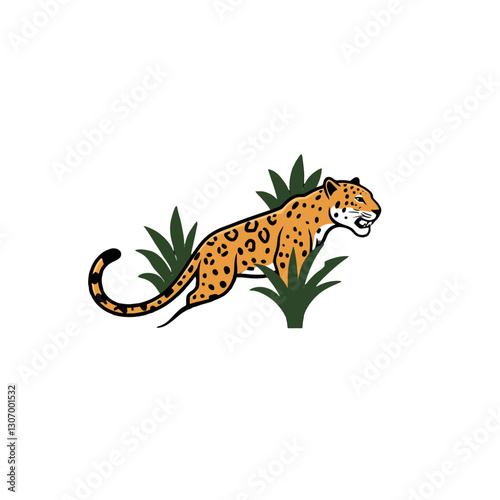 Leaping Jaguar in the Wild