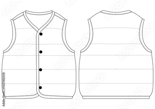 Kids Baby boys down vest jacket Vector illustration design	