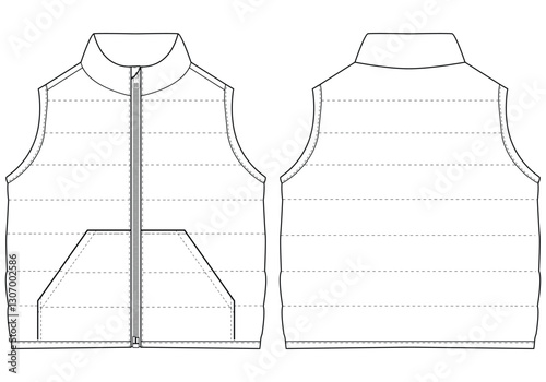 Kids Baby boys down vest jacket Vector illustration design	