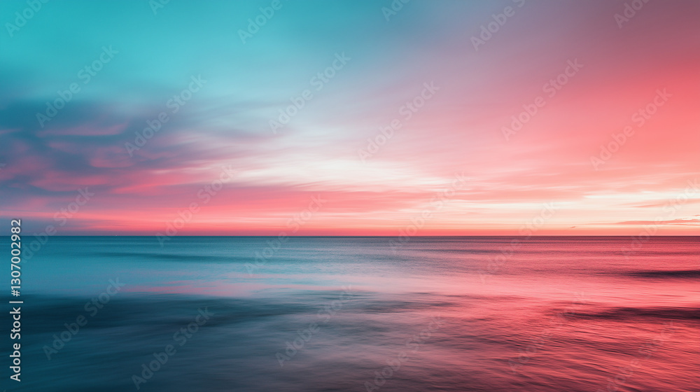 Obraz premium sunset over the sea,pink blue sky sea