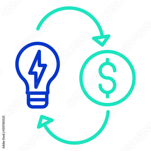 Investment concept outline dual color icon