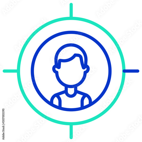 Male executive outline dual color icon