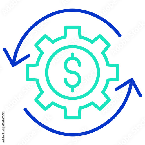wealth management outline dual color icon