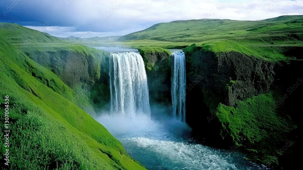 Fototapeta premium Iceland Waterfall Scenic Landscape