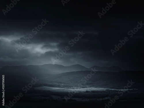 horror night landscape with...