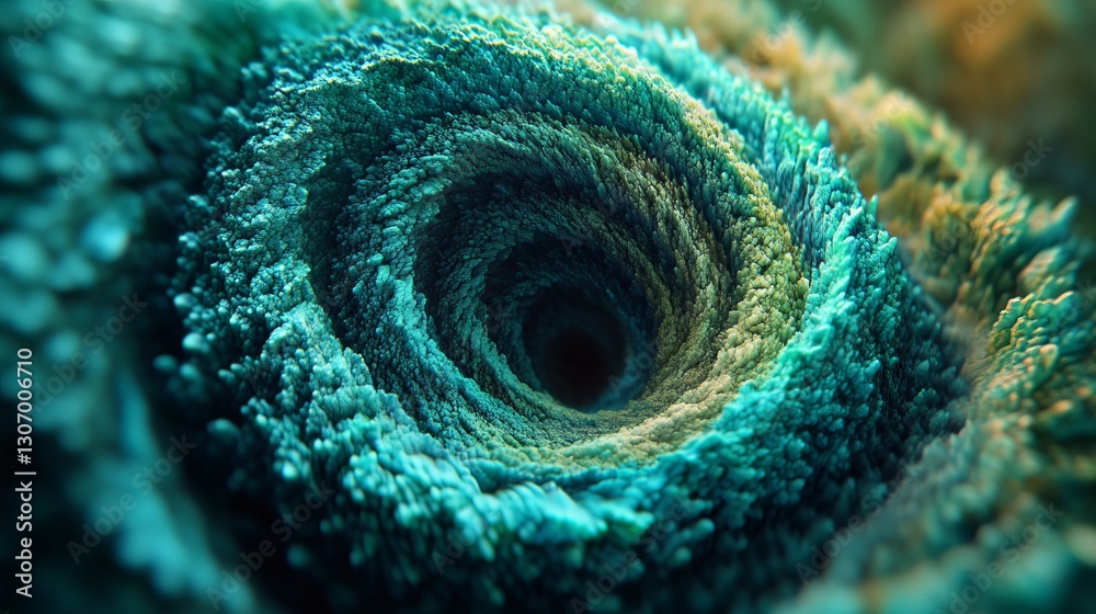 Obraz premium A swirling vortex of neon colors in shades of blue and green, hypnotic and captivating, ultra-detailed, 8k