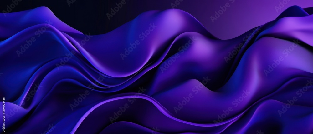 Obraz premium Abstract purple waves background with smooth flowing lines and elegant gradient Concept of modern design, luxury, and creativity