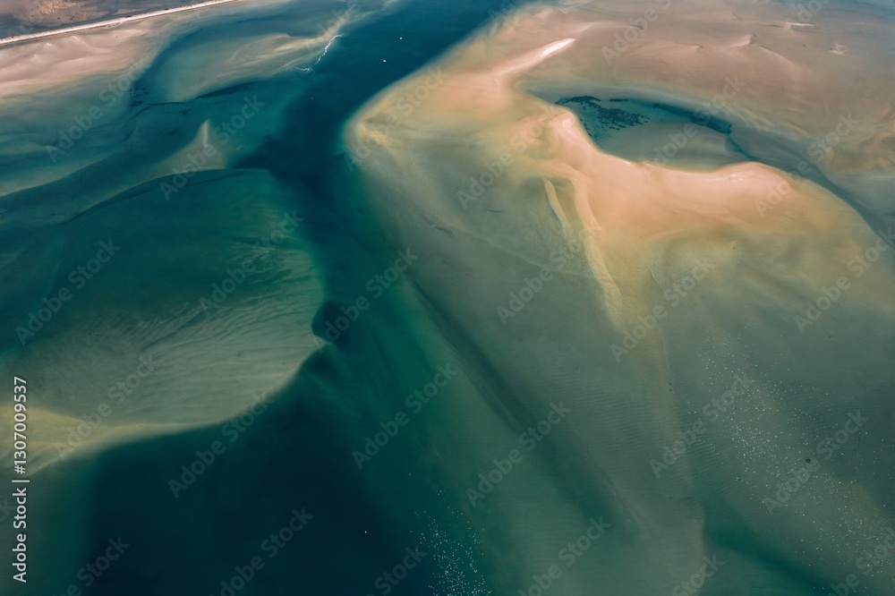 Fototapeta premium Stunning aerial view of Alvor Lagoon, Algarve