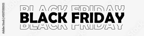 Black Friday Sale banner design. Minimalism. Black and white infobanner for shops and business.