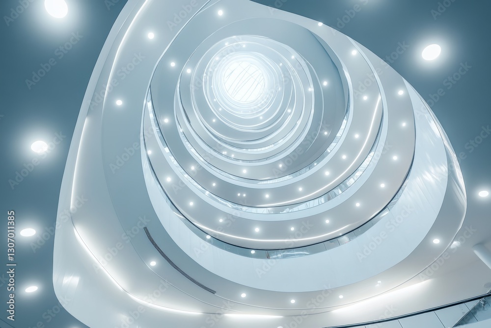Obraz premium Modern spiral staircase interior view