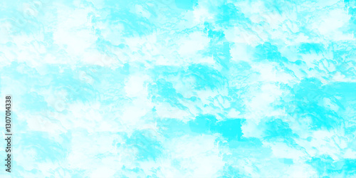 sunny sky blue light watercolor background. Aquarelle painting brush effect card paper textured canvas cloudy smoke space for text, entertaining card, template. aquamarine color graphics illustration