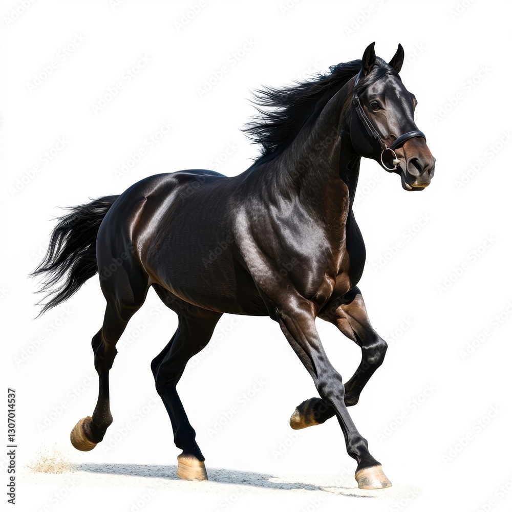 Obraz premium Majestic Black Horse Running