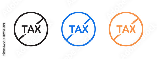 No tax icon on white. Tax free sign