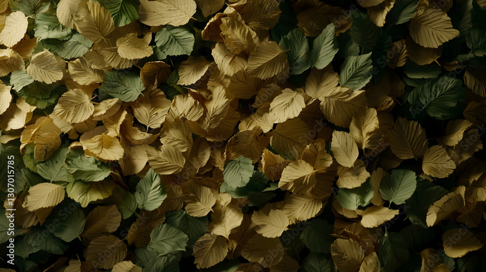 Autumn leaves, overhead view, dark background, fall foliage texture, design element Autumn leaves, overhead view, dark background, fall foliage texture, design element
