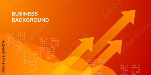 Modern orange creative economy investment report chart arrow up illustration background	
