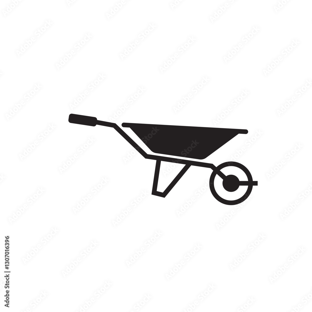 Wheelbarrow icon sign Wheelbarrow icon sign