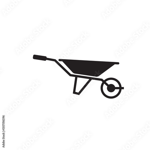 Wheelbarrow icon sign
