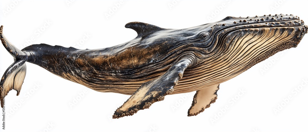 Wooden Humpback Whale Sculpture, Ocean Life Wooden Humpback Whale Sculpture, Ocean Life