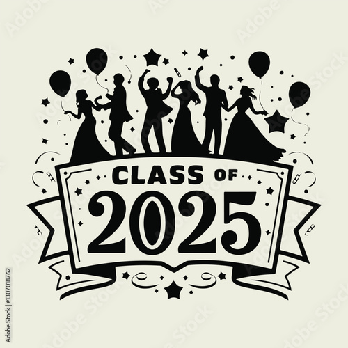 Dazzling Prom 2025 Captivating Class Celebration in Vector Art