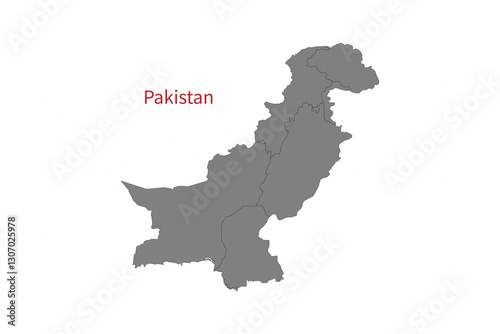 Pakistan Map vector illustration. Pakistan Map silhouette