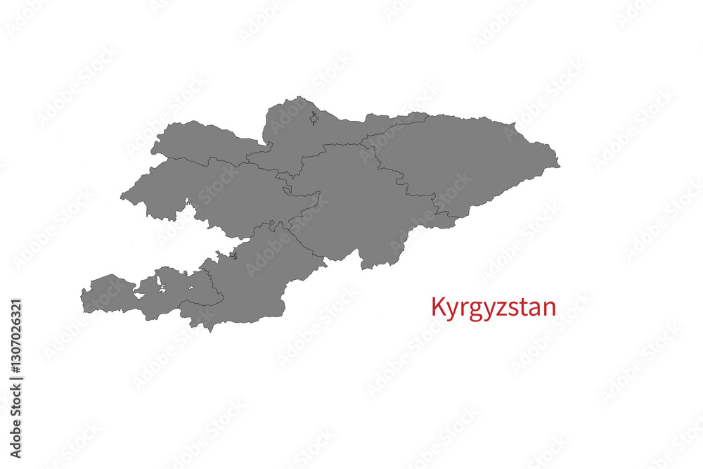 Fototapeta premium Kyrgyzstan Map vector illustration. Kyrgyzstan Map silhouette