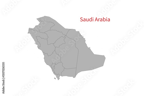 Saudi Arabia Map vector illustration. Saudi Arabia Map silhouette