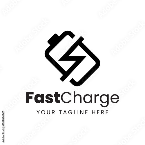 Fast charging battery, Electric charge icon, Isolated on black background, Vector illustration