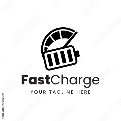 Fast charging battery, Electric charge icon, Isolated on black background, Vector illustration