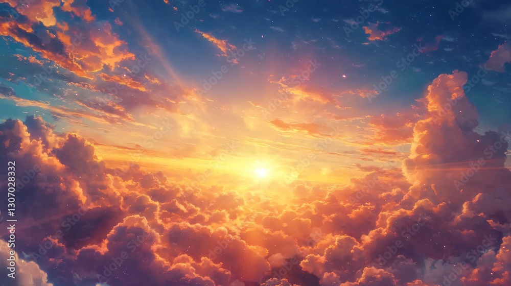 Fototapeta premium Moving sun and clouds on blue sky time-lapse